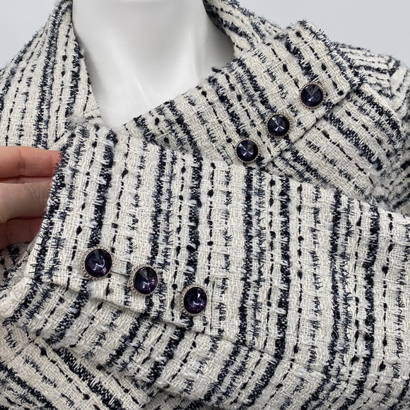 Bagatelle NWT Black And White Tweed Cropped Jacket Blazer Size XL - Picture 8 of 13